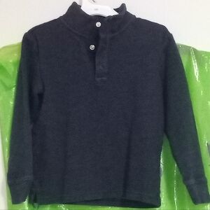 Janie and Jack Gray Long Sleeve Tee with Ribbed Cuffs